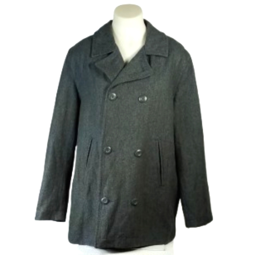 Steve & Barry's " The Wooly Mammoth" Gray Double-Breasted Coat Sz Lg